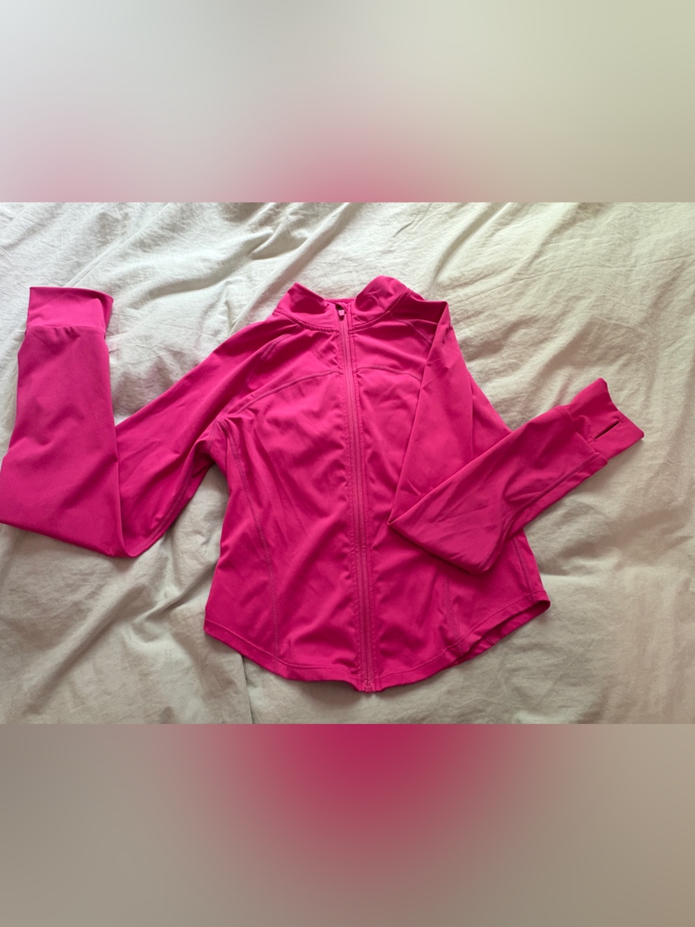 Hot Pink Full-Zip Athletic Jacket